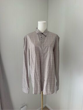 VINTAGE Marc by Marc Jacobs Men's Light Gray Plaid Button-Down Shirt